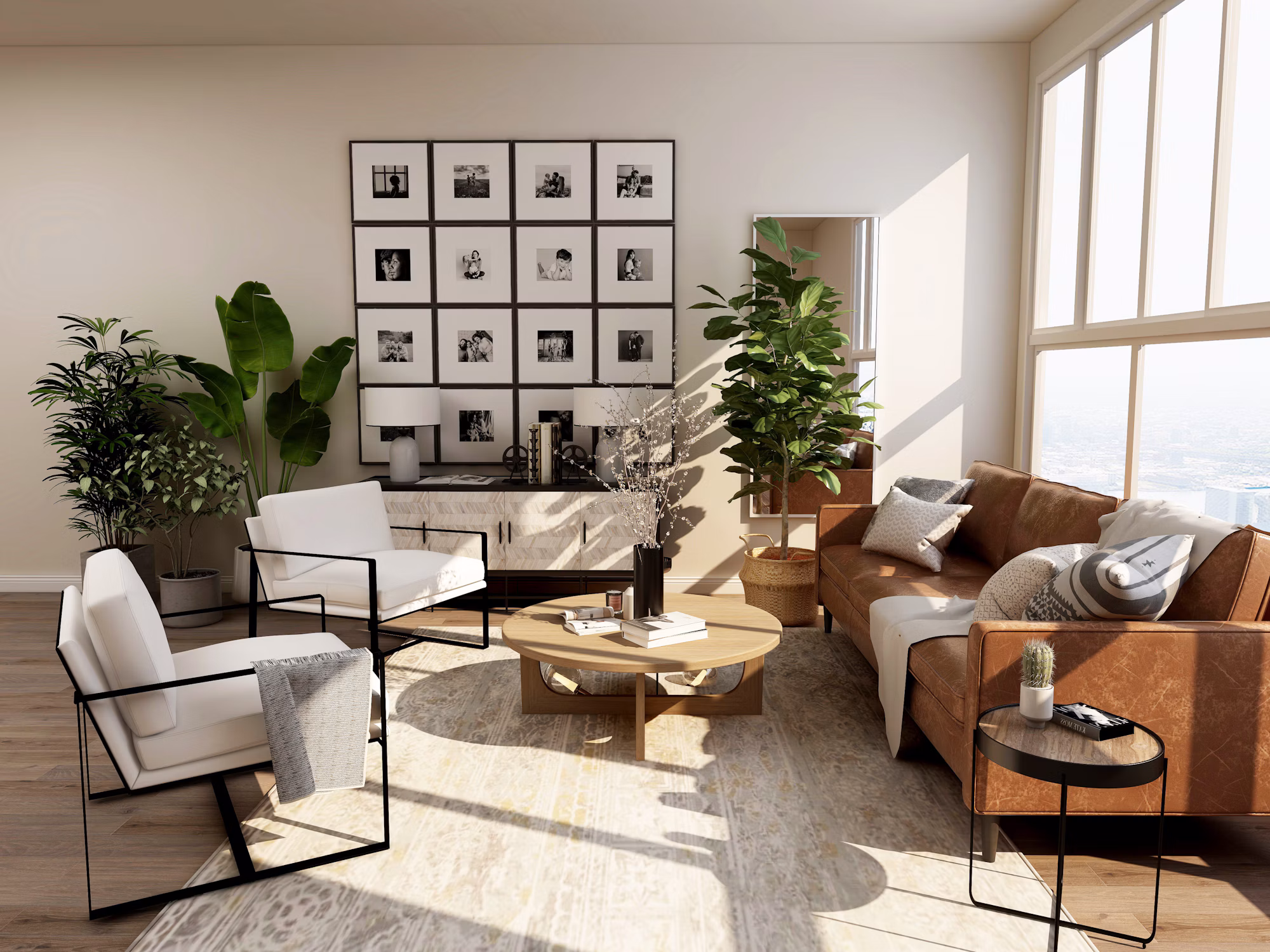 Refined interior space with natural light